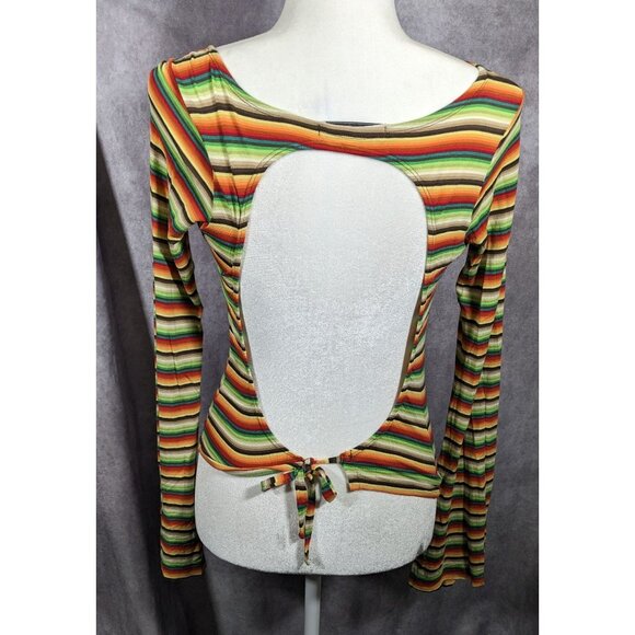 Mais X Frida Retro Striped Open Back Top Size Large - Picture 7 of 7